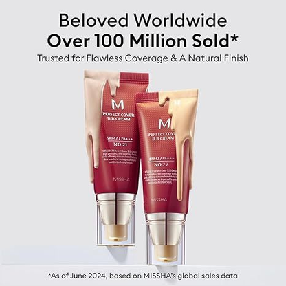 missha m perfect cover bb cream 20ml/50ml 13,21,23,25,27,29,31 spf42 pa+++