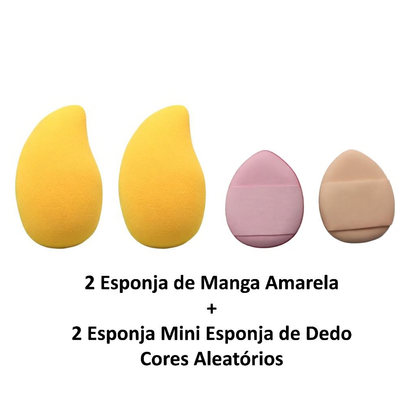 Esponjas Formato De Manga para Maquiagem, Multifuncional Base, Pó, Contorno, Corretivo