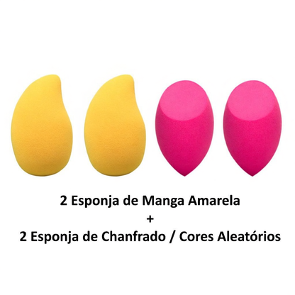 Esponjas Formato De Manga para Maquiagem, Multifuncional Base, Pó, Contorno, Corretivo